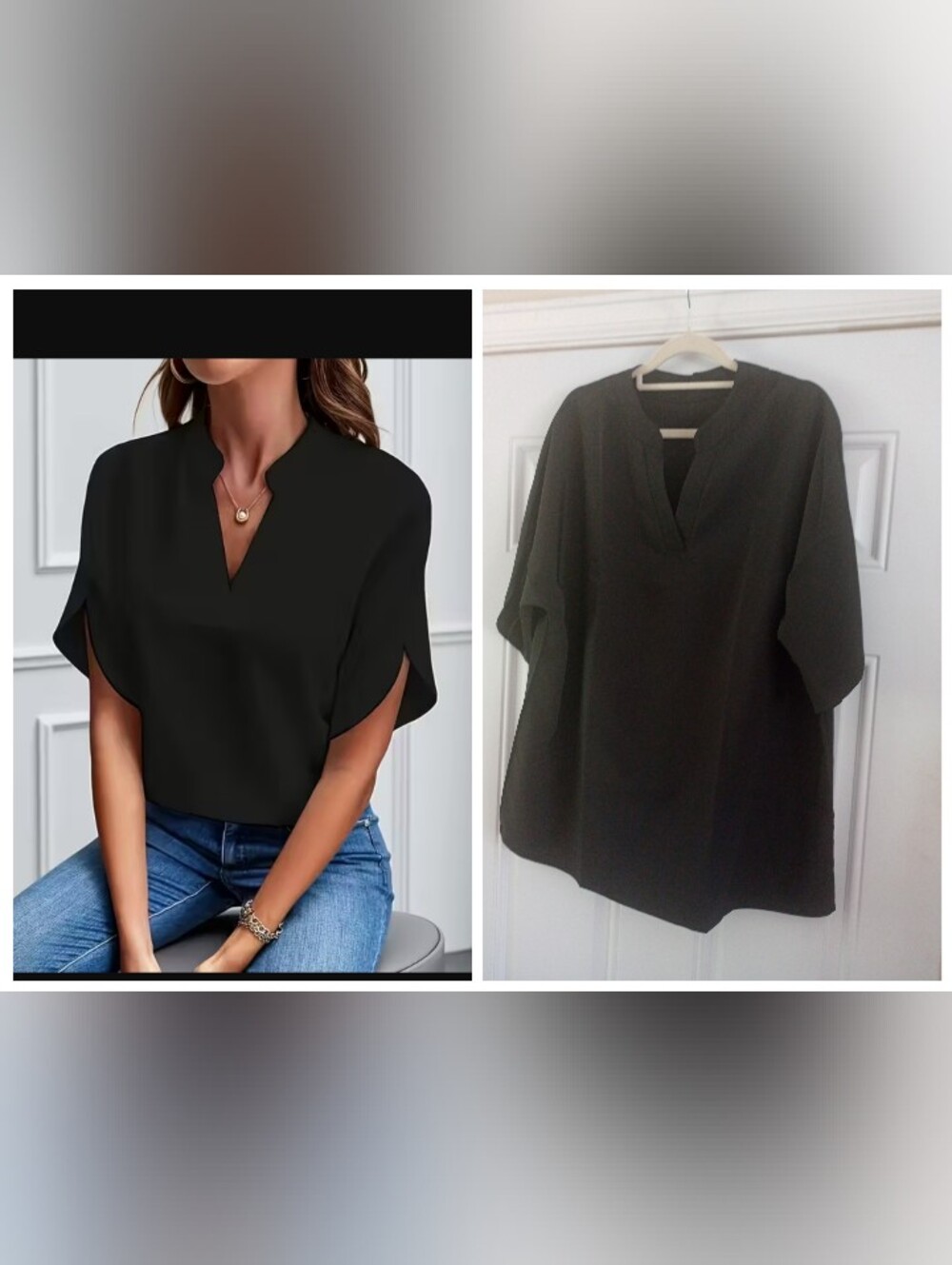 Batwing Sleeve Top Blouse V-Neck Pullover Versatile Style Size 2XL NEW